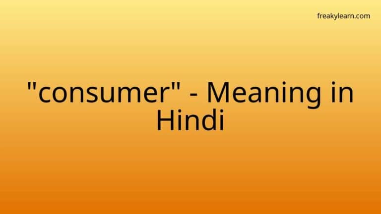 “consumer” Meaning in Hindi