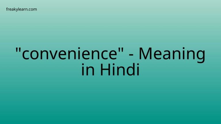 “convenience” Meaning in Hindi