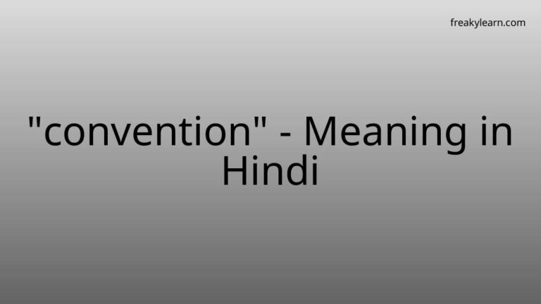 “convention” Meaning in Hindi