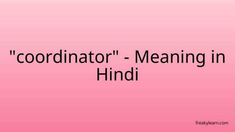 “coordinator” Meaning in Hindi