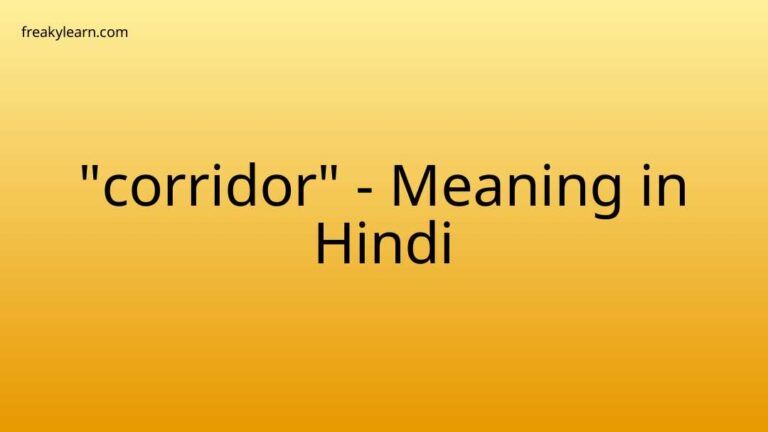 “corridor” Meaning in Hindi