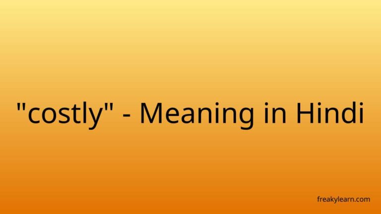 “costly” Meaning in Hindi