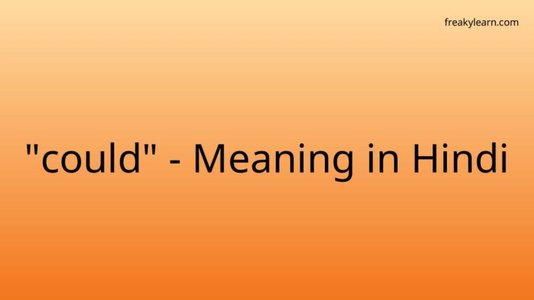 “could” Meaning in Hindi