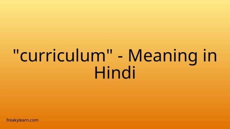 “curriculum” Meaning in Hindi