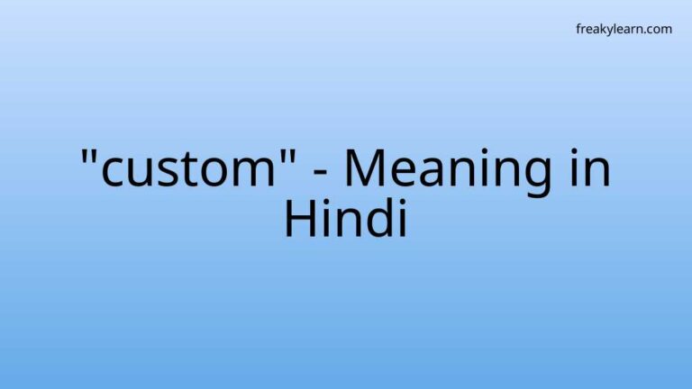 “custom” Meaning in Hindi