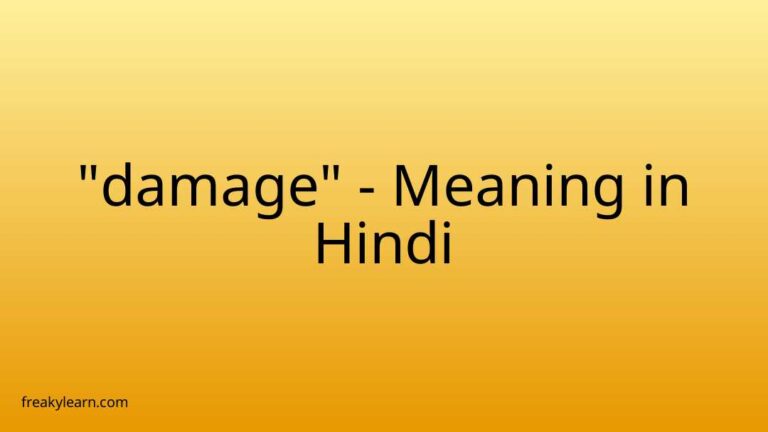 “damage” Meaning in Hindi