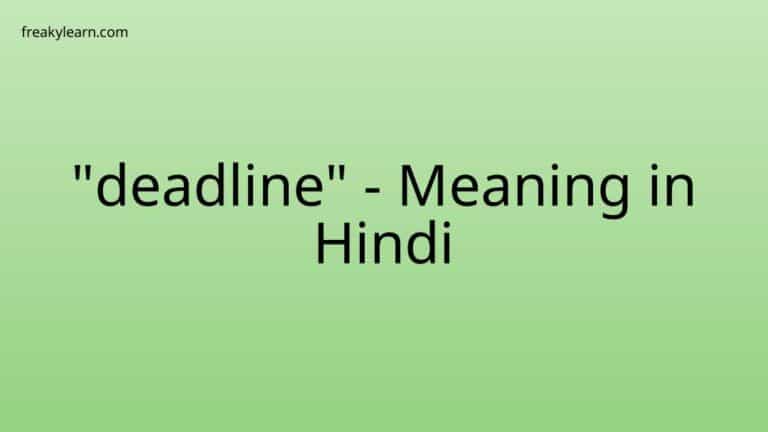 “deadline” Meaning in Hindi