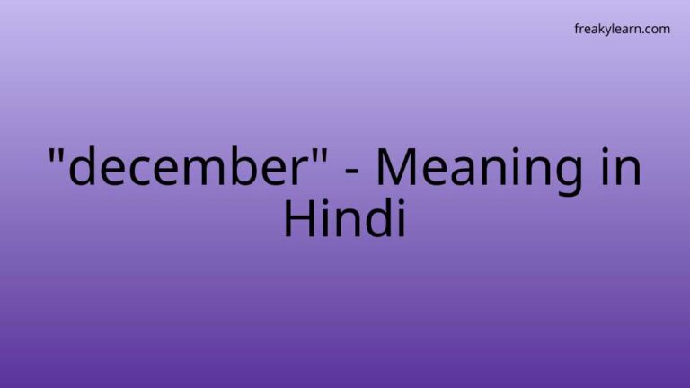 “december” Meaning in Hindi