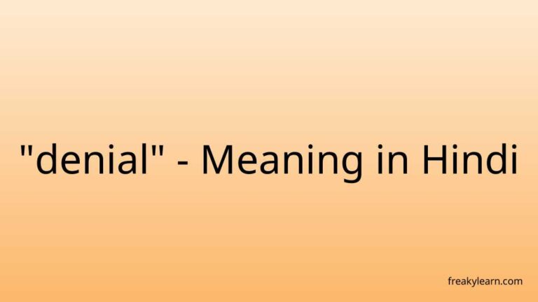 “denial” Meaning in Hindi