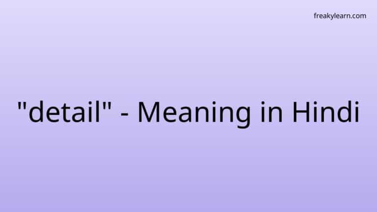 “detail” Meaning in Hindi