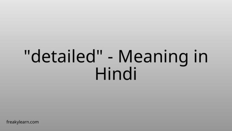 “detailed” Meaning in Hindi