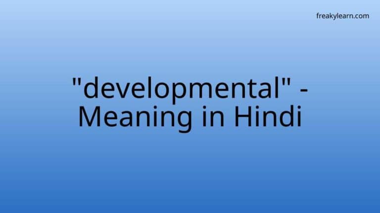 “developmental” Meaning in Hindi