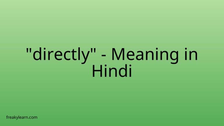 “directly” Meaning in Hindi