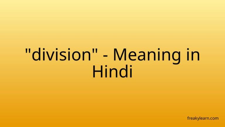 “division” Meaning in Hindi