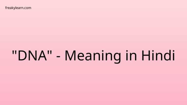 “DNA” Meaning in Hindi