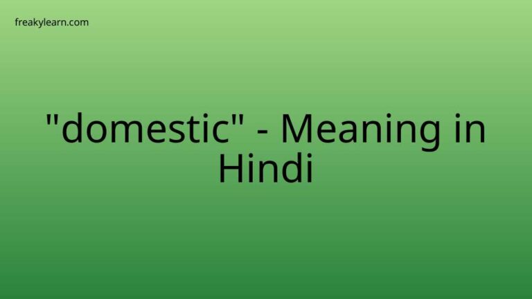 “domestic” Meaning in Hindi