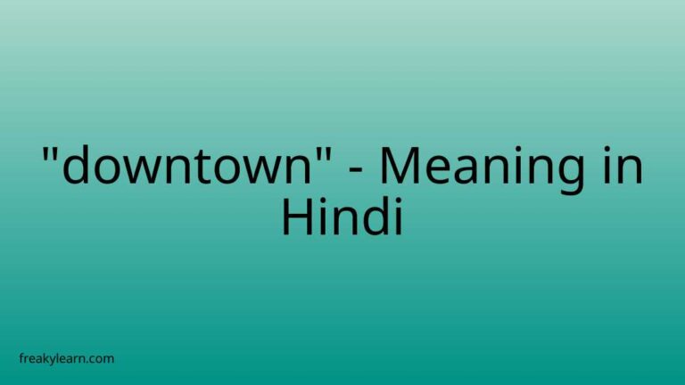 “downtown” Meaning in Hindi