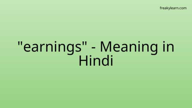 “earnings” Meaning in Hindi