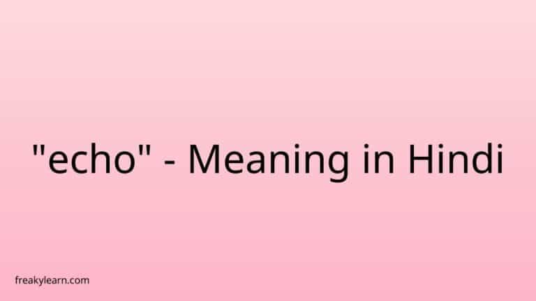 “echo” Meaning in Hindi