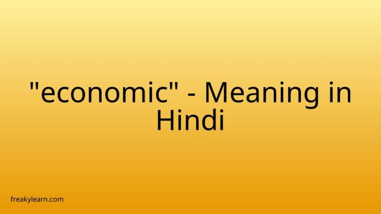 “economic” Meaning in Hindi