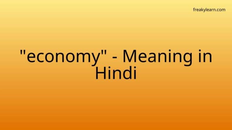 “economy” Meaning in Hindi