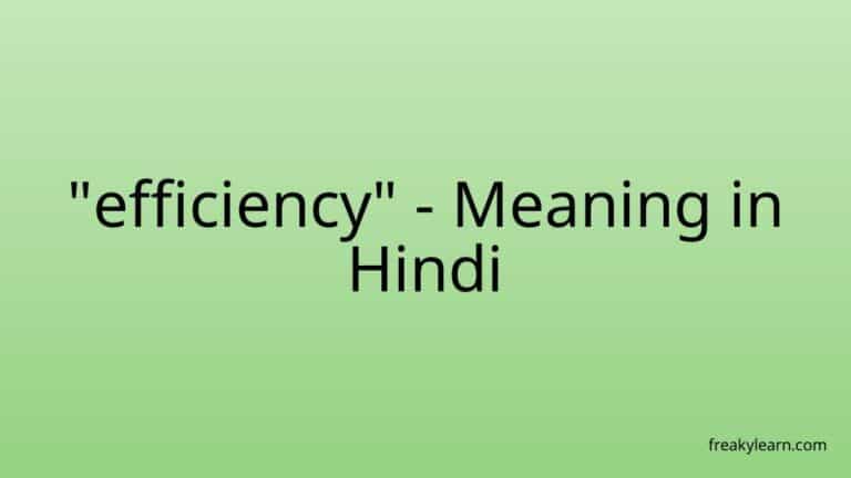 “efficiency” Meaning in Hindi