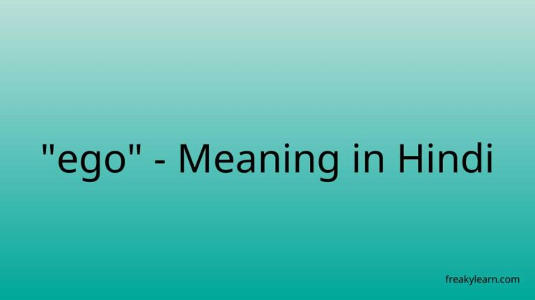 “ego” Meaning in Hindi