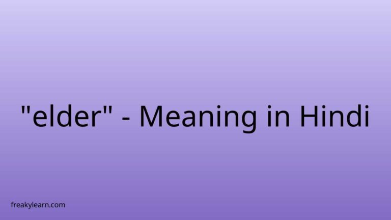 “elder” Meaning in Hindi