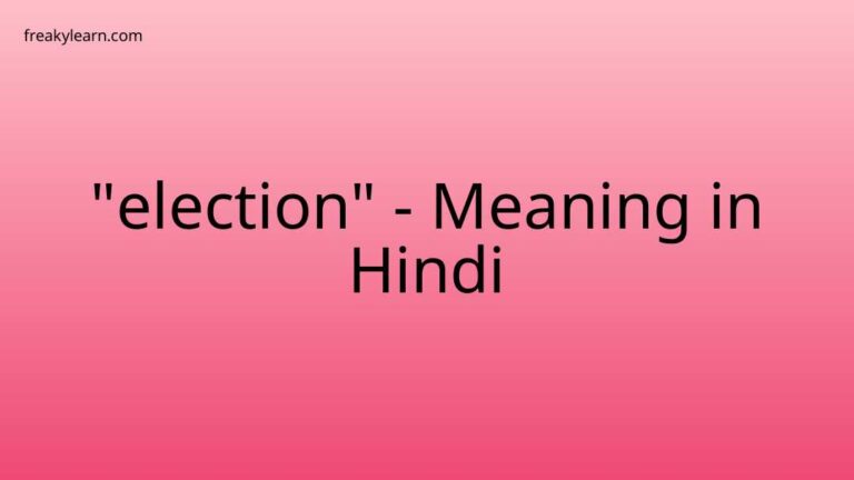 “election” Meaning in Hindi