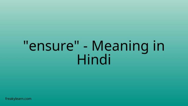 “ensure” Meaning in Hindi