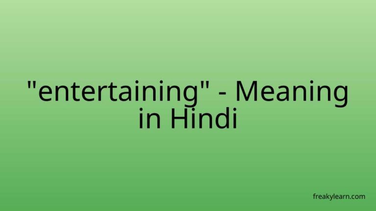 “entertaining” Meaning in Hindi