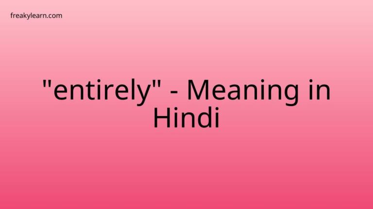 “entirely” Meaning in Hindi