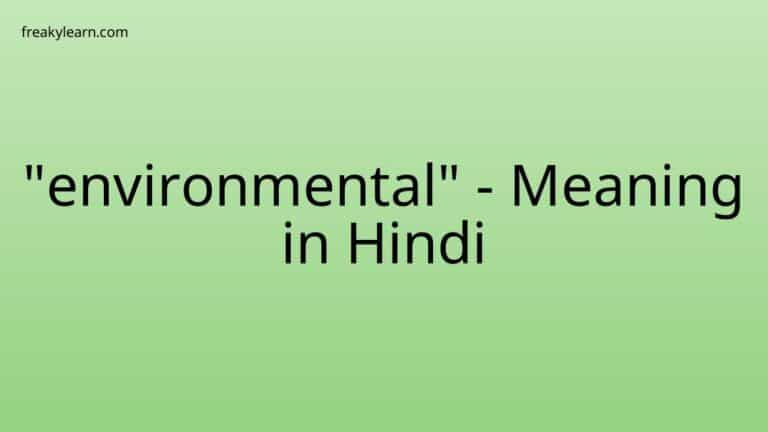 “environmental” Meaning in Hindi