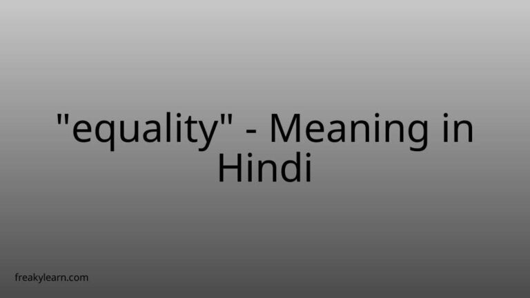 “equality” Meaning in Hindi