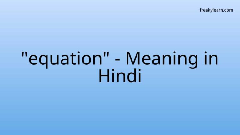 “equation” Meaning in Hindi