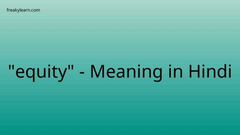 “equity” Meaning in Hindi