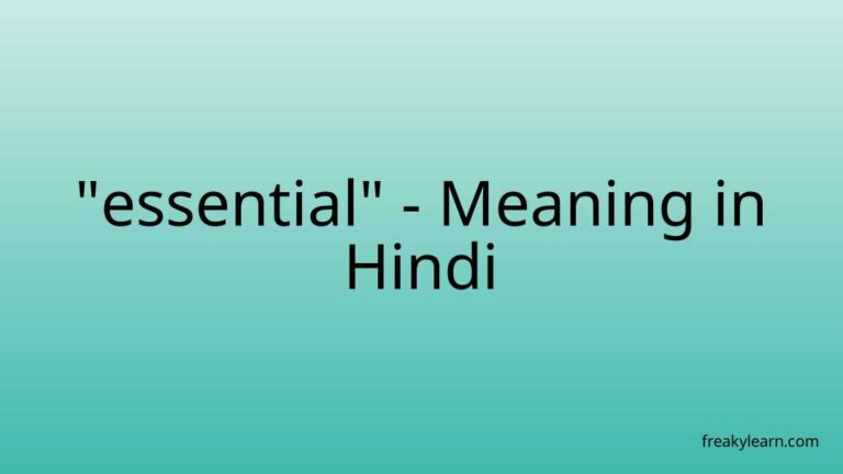 “essential” Meaning in Hindi