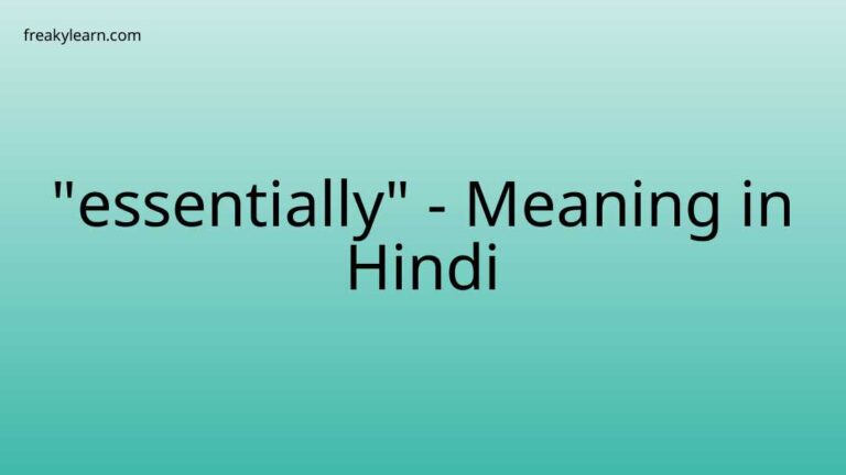 “essentially” Meaning in Hindi