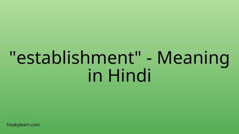 “establishment” Meaning in Hindi