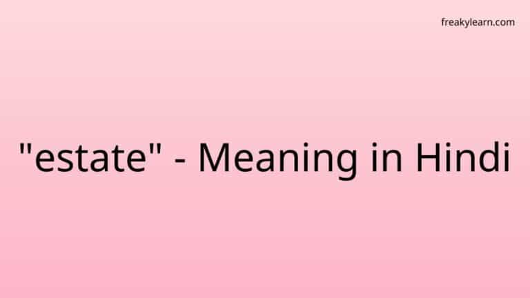 “estate” Meaning in Hindi