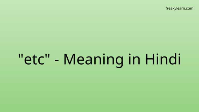 “etc” Meaning in Hindi