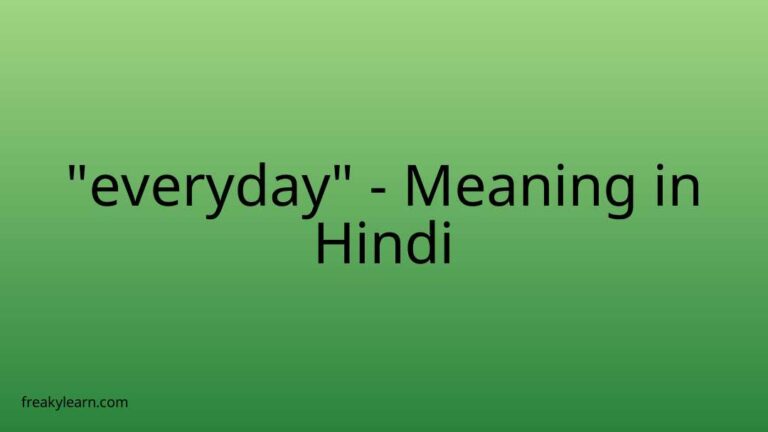 “everyday” Meaning in Hindi