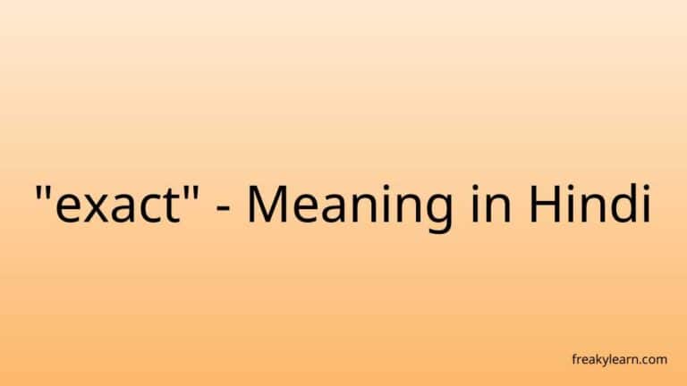 “exact” Meaning in Hindi