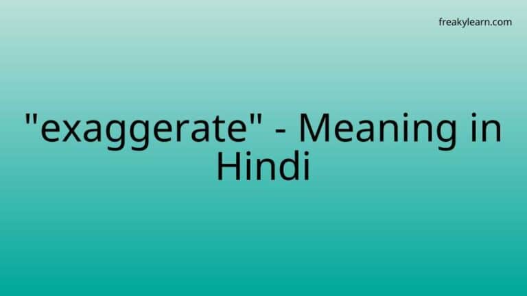 “exaggerate” Meaning in Hindi