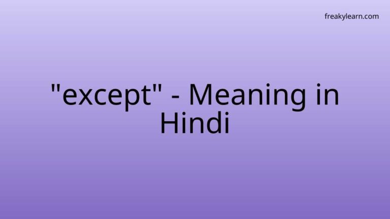 “except” Meaning in Hindi