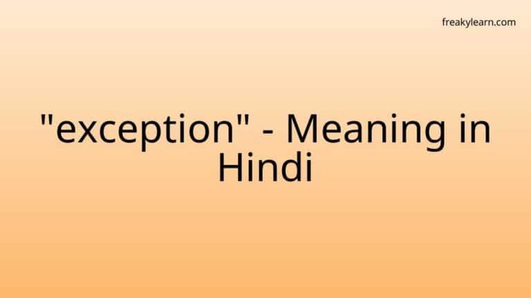 “exception” Meaning in Hindi