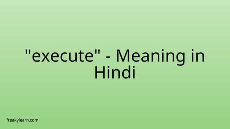 “execute” Meaning in Hindi