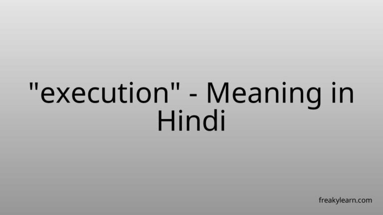 “execution” Meaning in Hindi