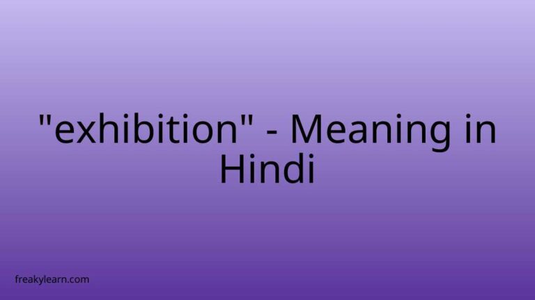 “exhibition” Meaning in Hindi