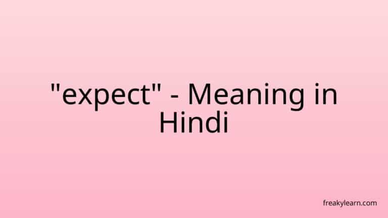 “expect” Meaning in Hindi